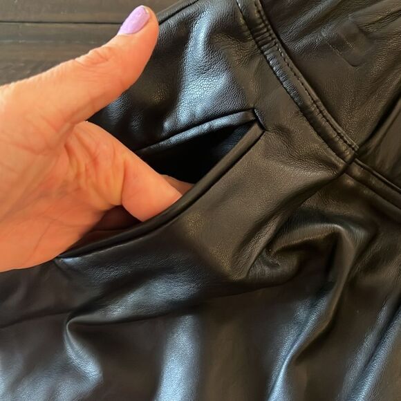 NWT INC Faux Leather Jogger Pants Black Small - Picture 10 of 13